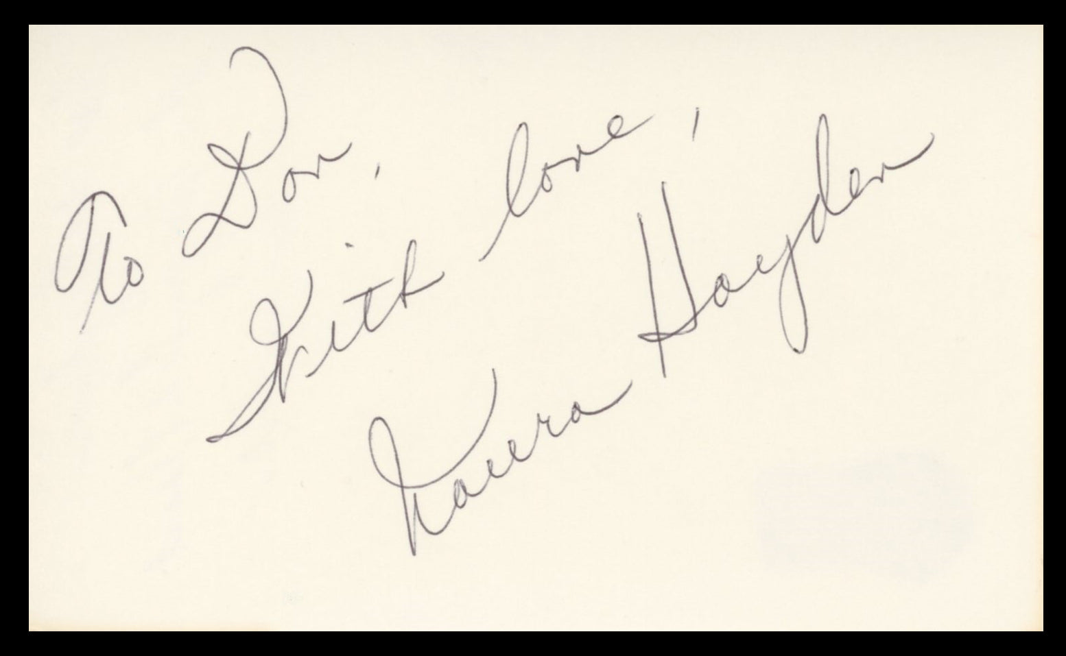 Naura Hayden The Angry Red Planet Authentic Signed 3x5 Index Card BAS #BV59008