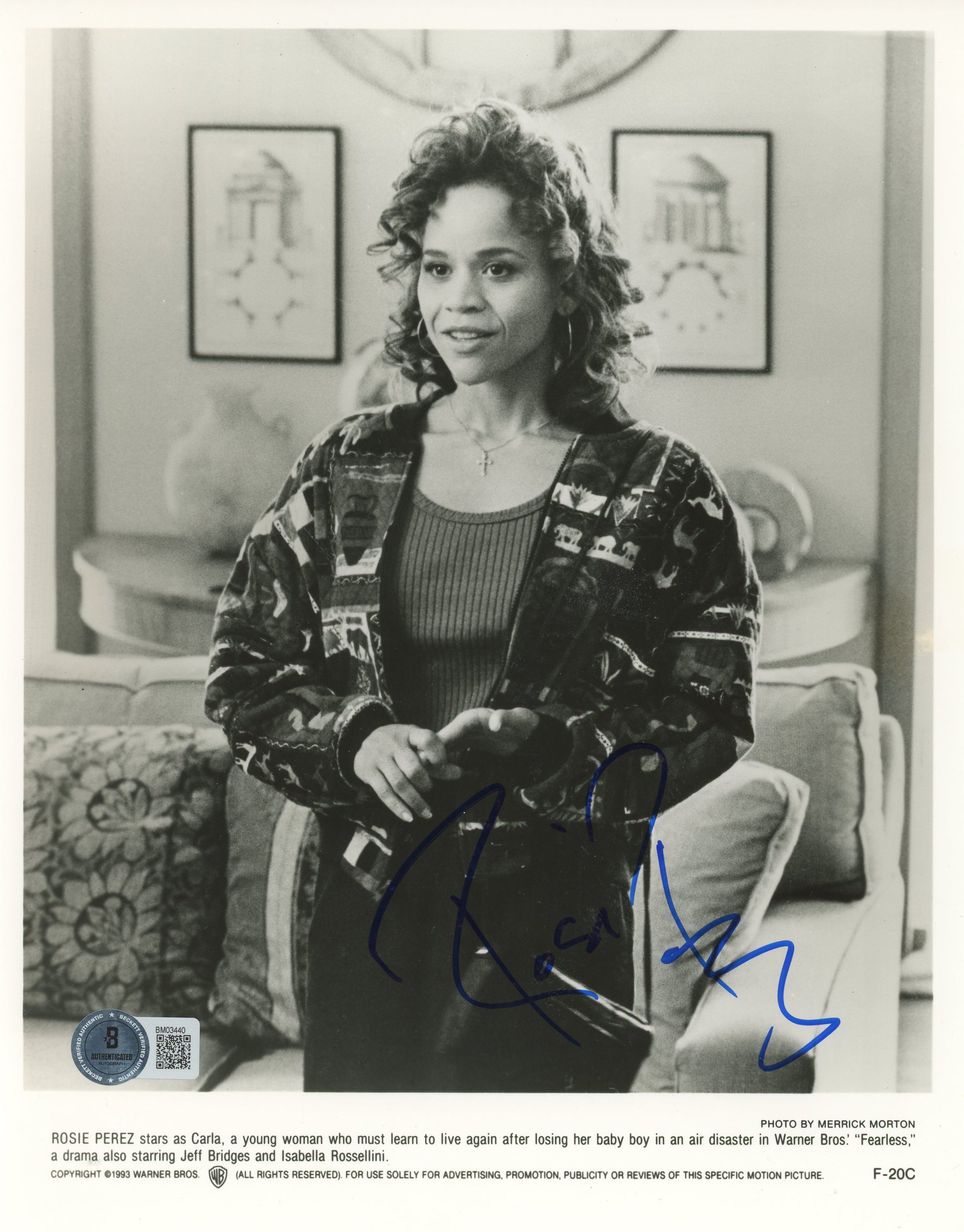 Rosie Perez Fearless Authentic Signed 8x10 Photo Autographed BAS #BM03440