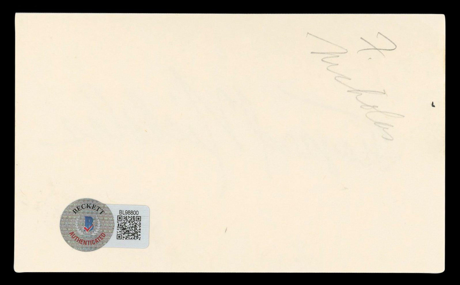 Fayard Nicholas The Pirate Authentic Signed 3x5 Index Card BAS #BL98800