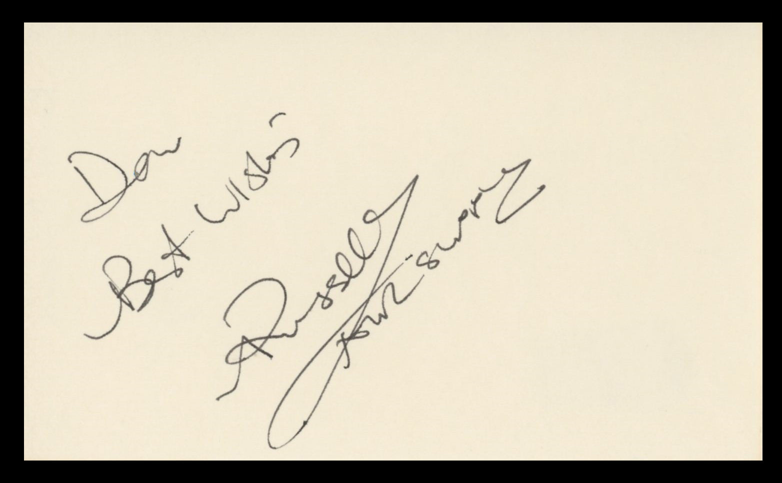 Russell Hitchcock Air Supply Authentic Signed 3x5 Index Card BAS #BV59007