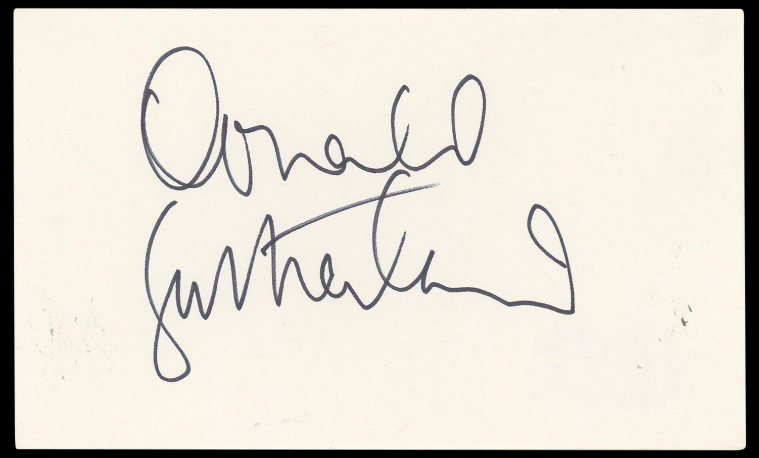 Donald Sutherland The Hunger Games Authentic Signed 3x5 Index Card BAS #BN33283