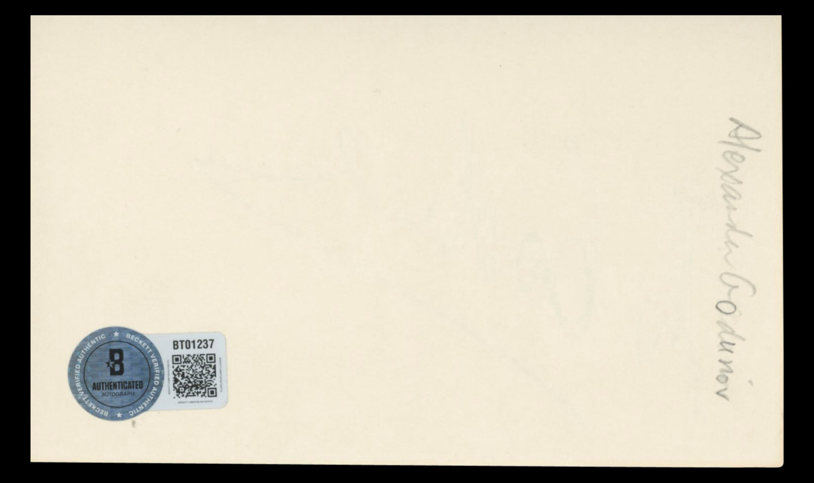 Alexander Godunov Die Hard Authentic Signed 3x5 Index Card BAS #BT01237