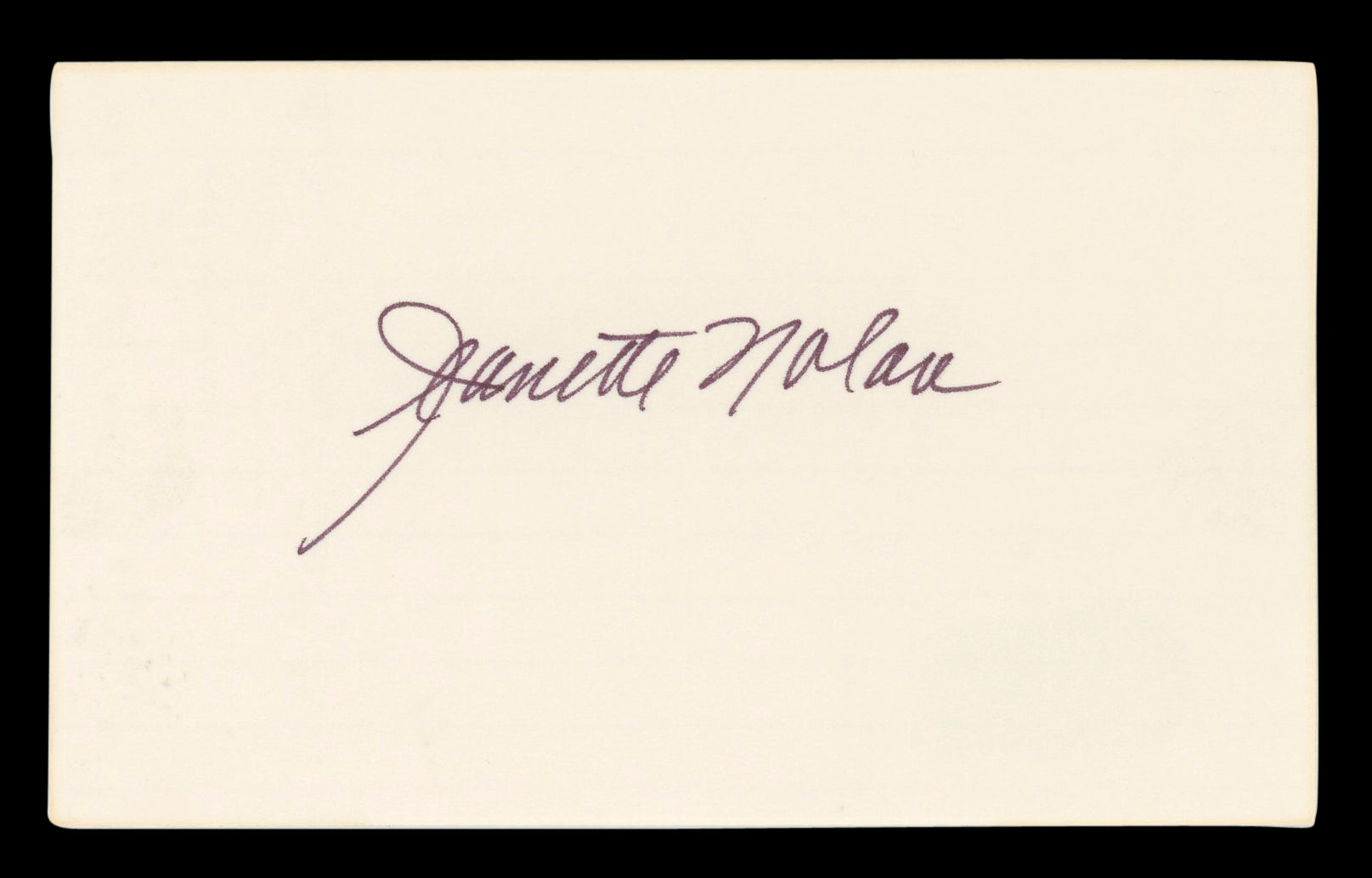 Jeanette Nolan Man Who Shot Liberty Valance Signed 3x5 Index Card BAS #BL98797