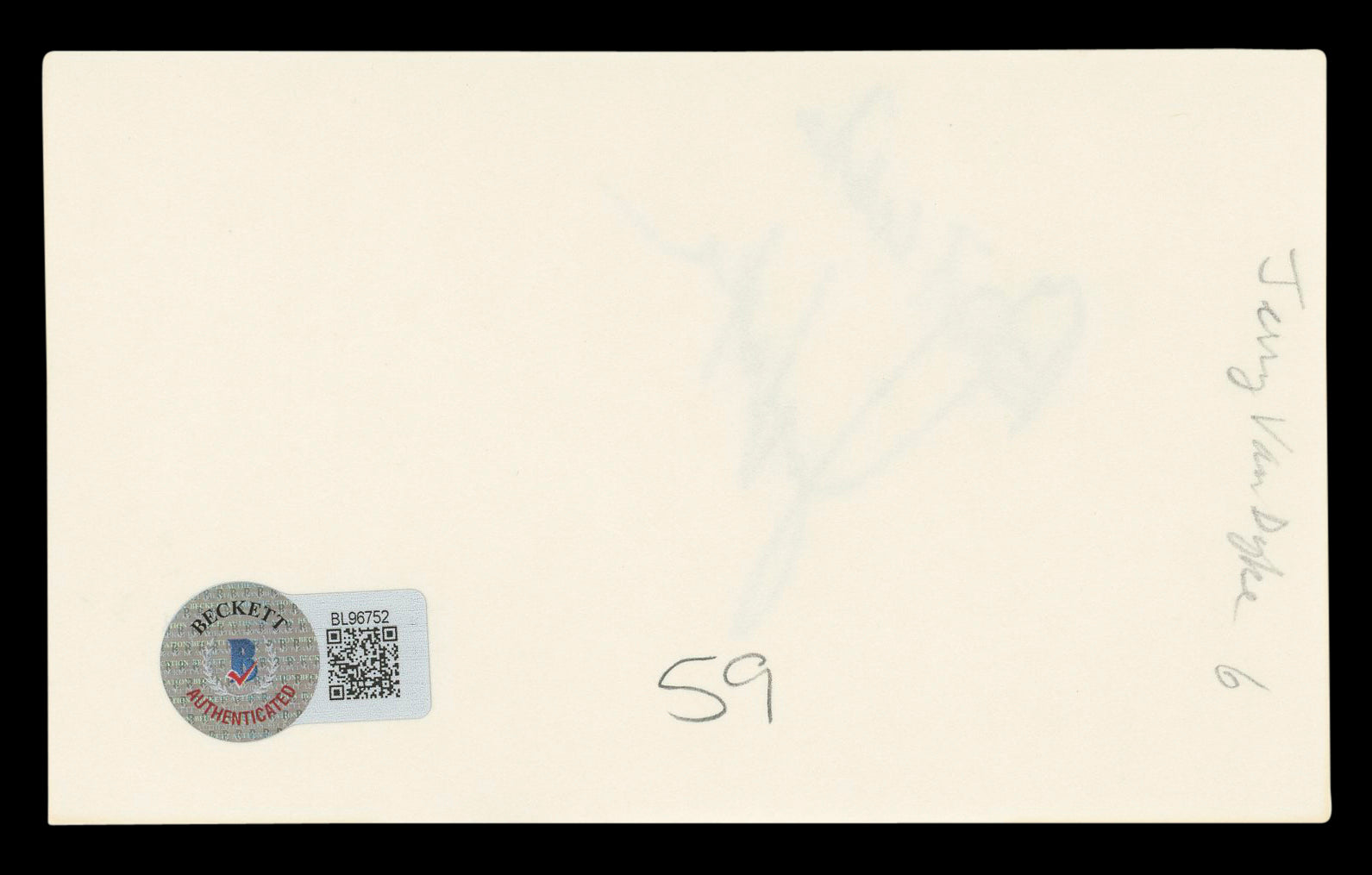 Jerry Van Dyke Coach "Best Wishes" Authentic Signed 3x5 Index Card BAS #BL96752