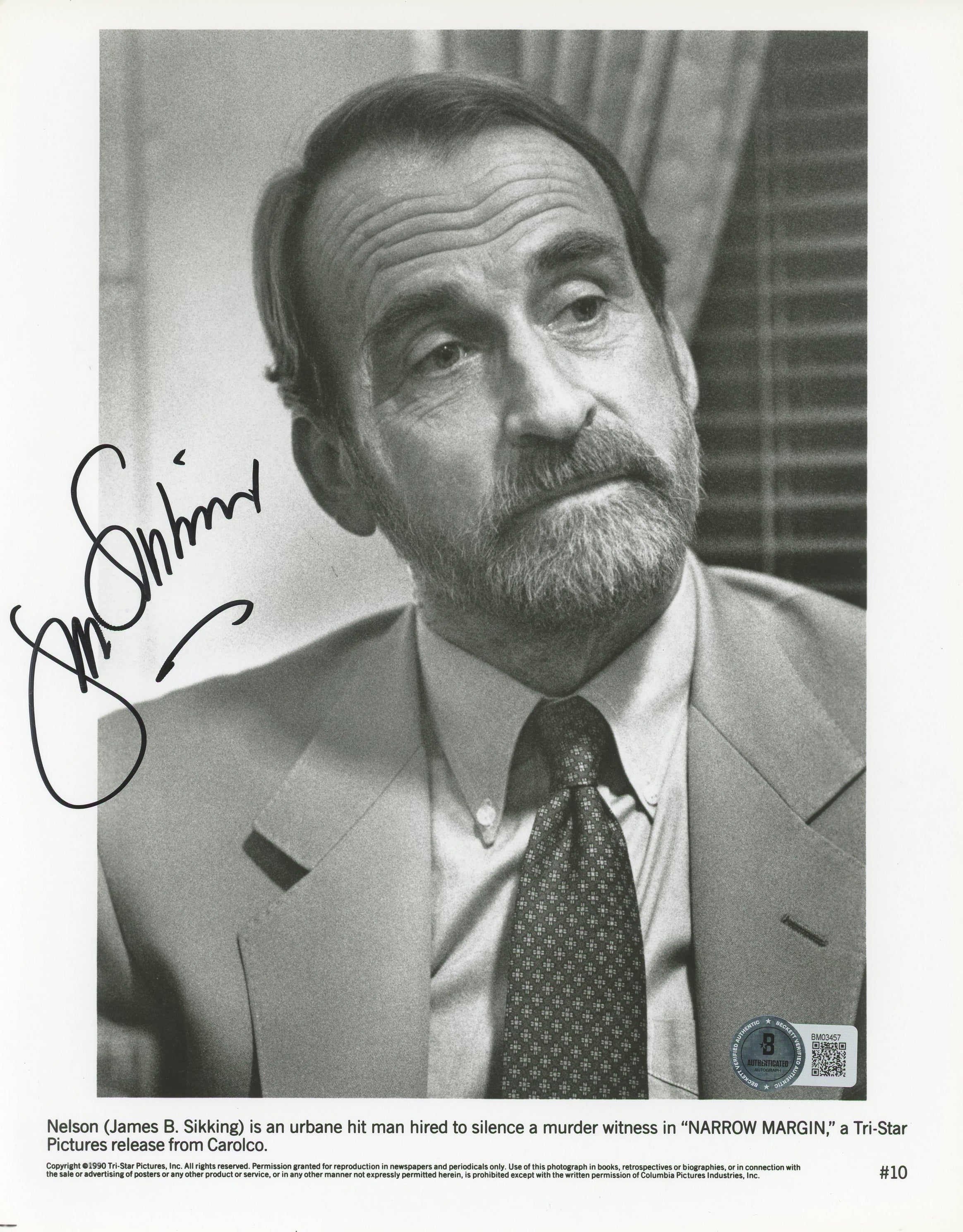 James B Sikking Narrow Margin Authentic Signed 8x10 Photo BAS #BM03457