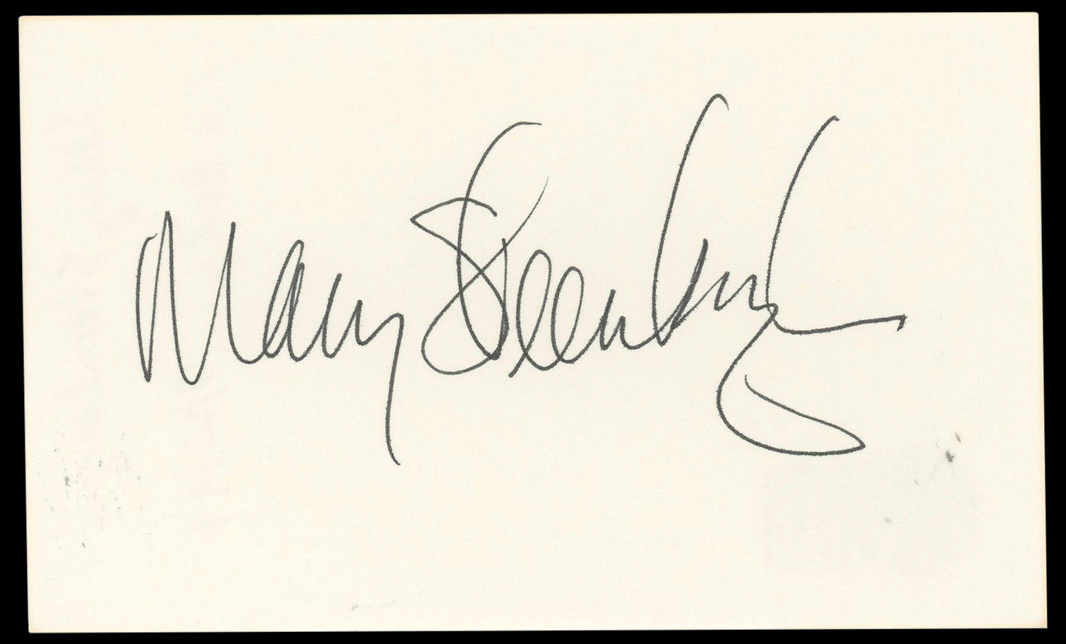 Mary Steenburgen Elf Authentic Signed 3x5 Index Card Autographed BAS #BN33275