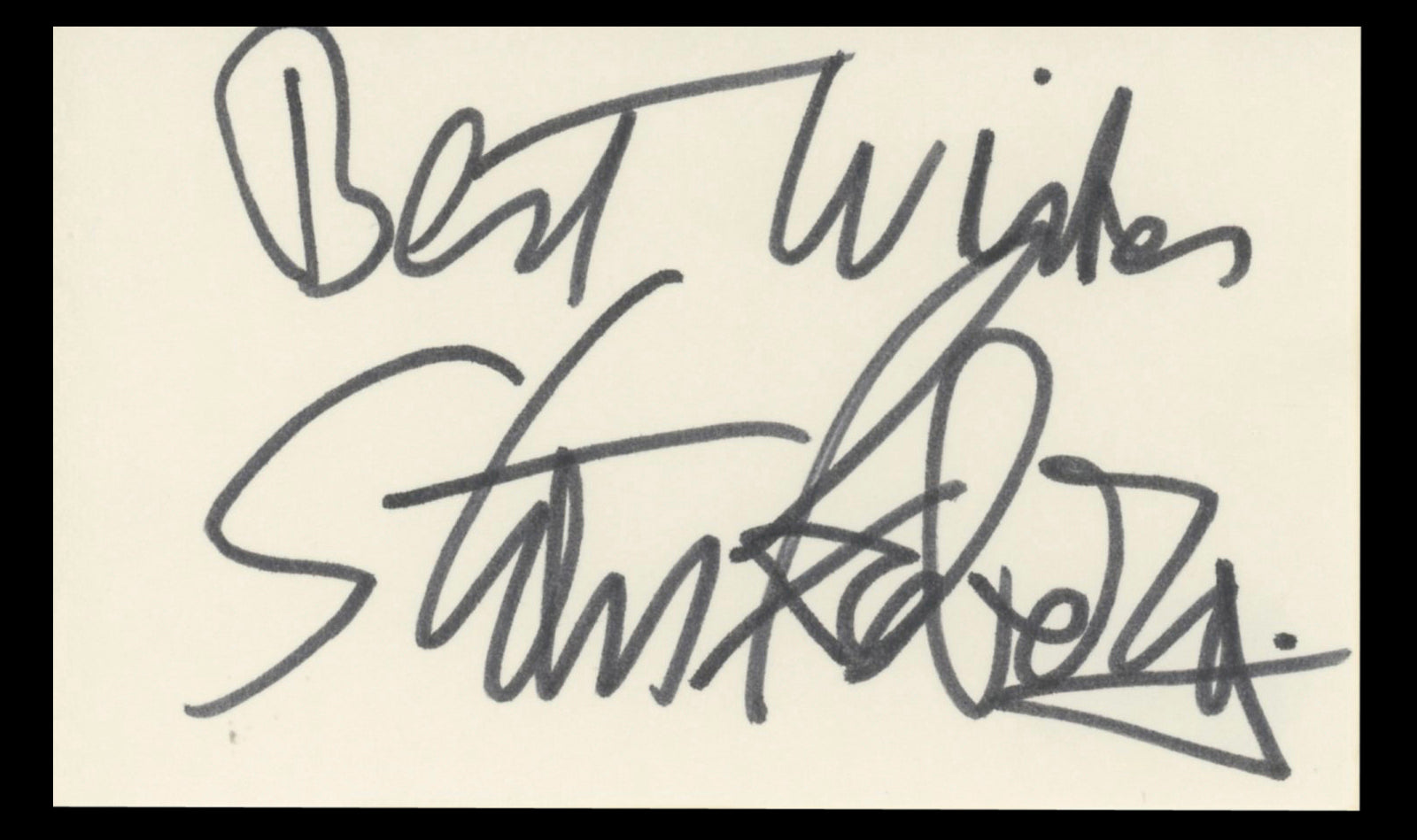 Stan Freberg Looney Tunes Best Wishes Authentic Signed 3x5 Index Card BAS #BT01207