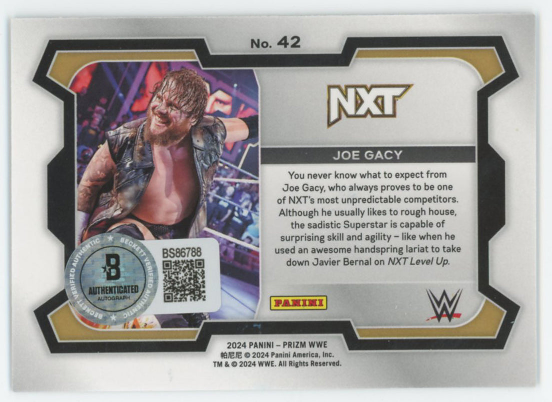 Joe Gacy WWE Authentic Signed 2024 Panini Prizm #42 Card BAS #BS86788