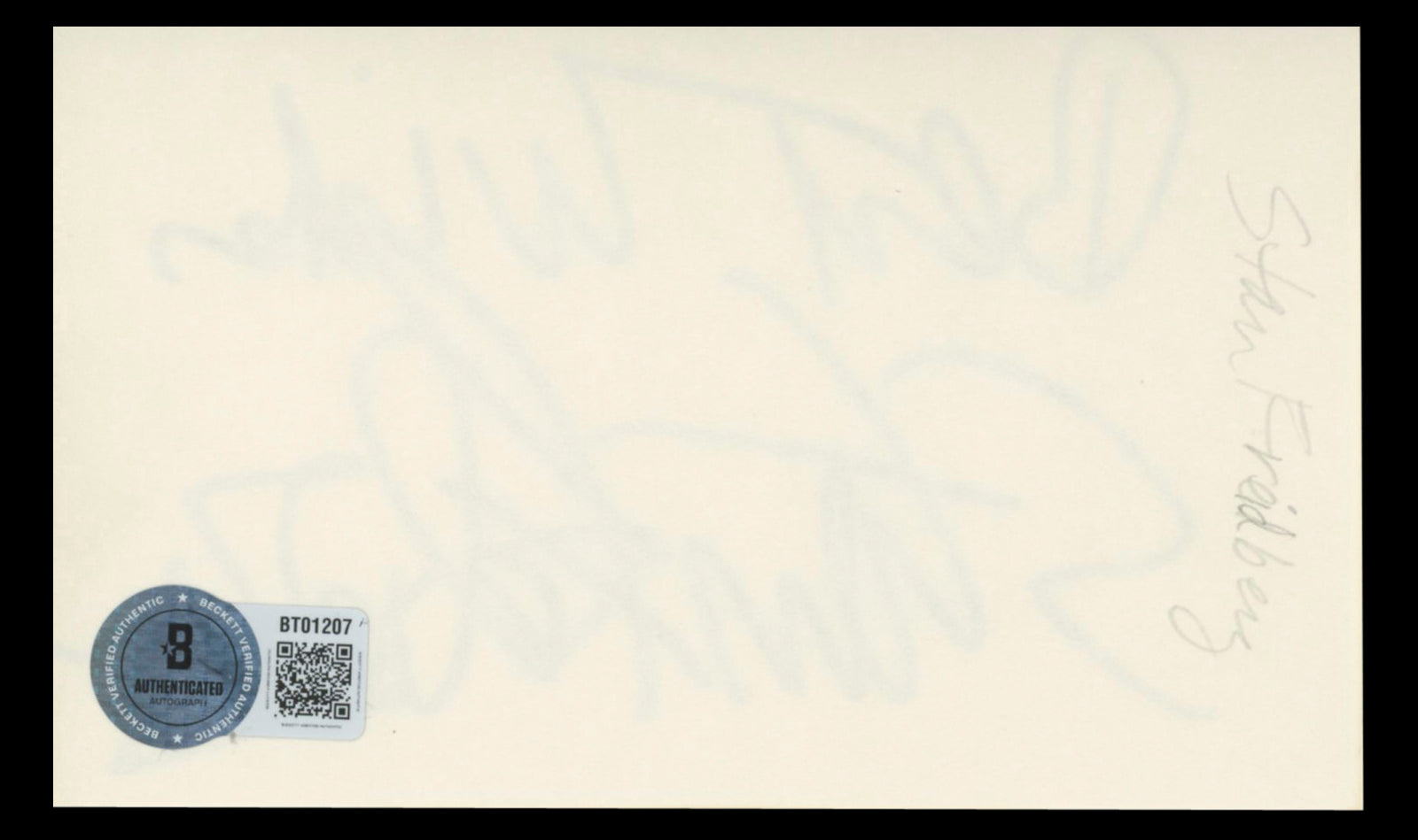 Stan Freberg Looney Tunes Best Wishes Authentic Signed 3x5 Index Card BAS #BT01207