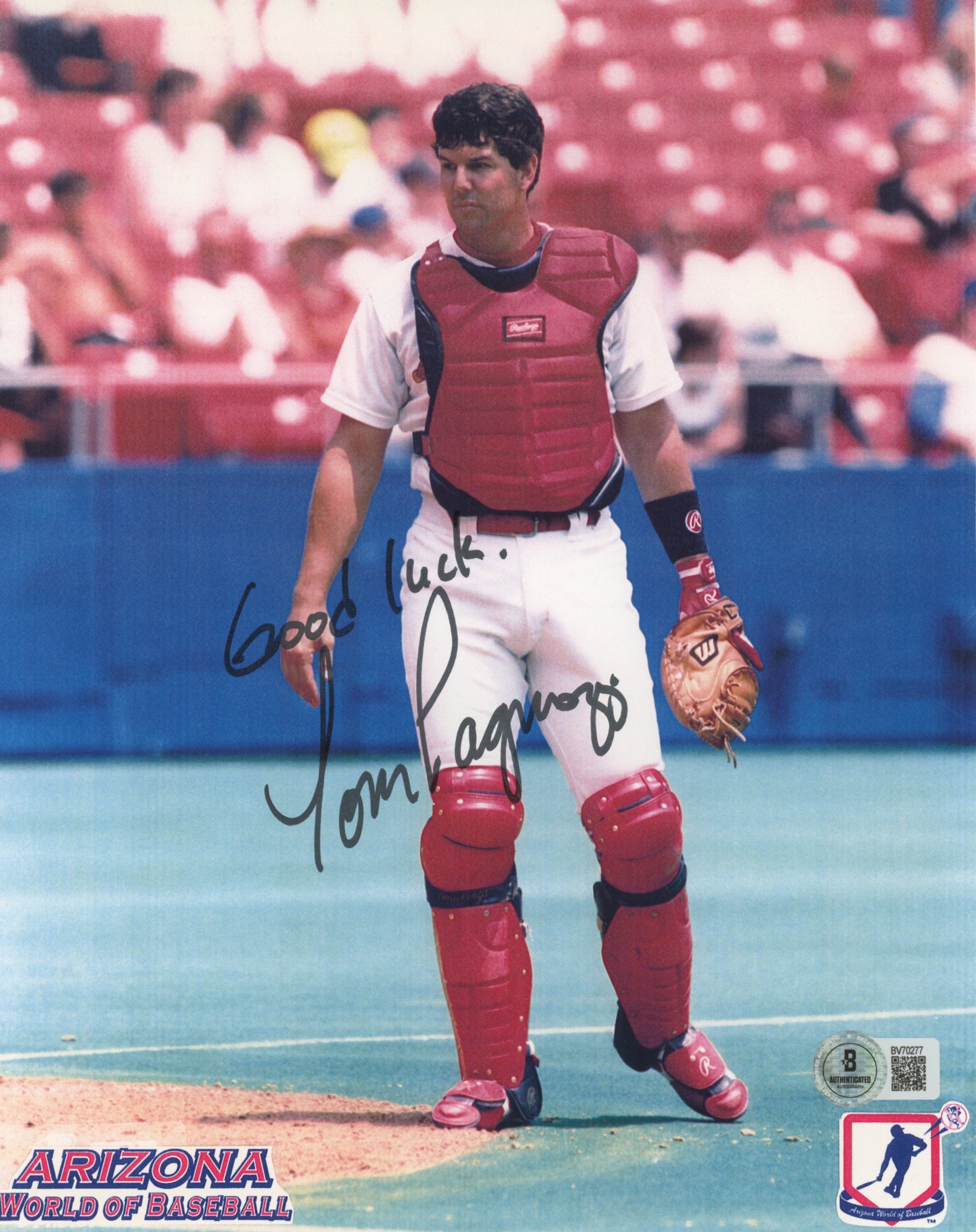 Cardinals Tom Pagnozzi "Good Luck" Authentic Signed 8x10 Photo BAS #BV70277