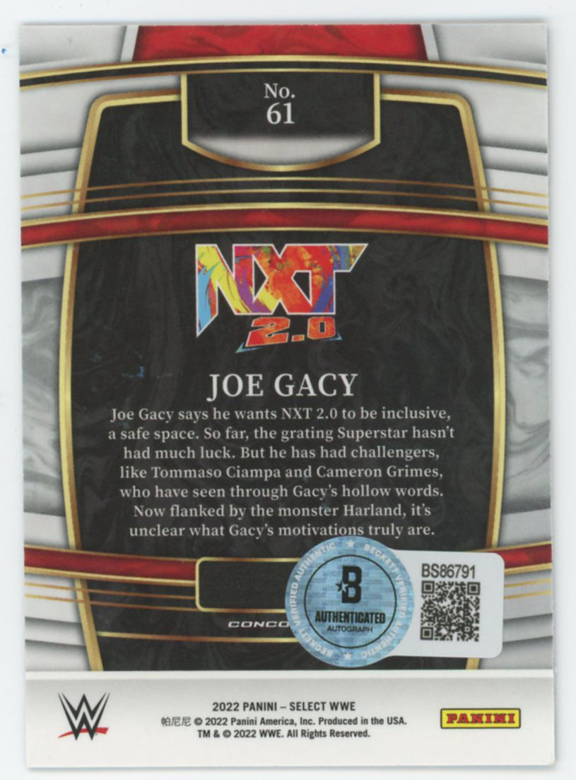WWE Joe Gacy Authentic Signed 2022 Panini Select #61 Rookie Card BAS #BS86791
