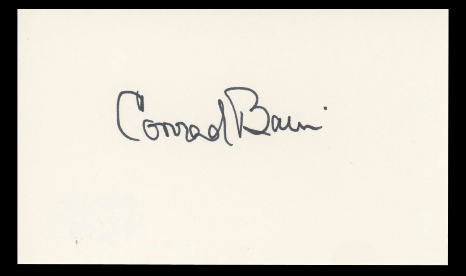 Conrad Bain Maude Authentic Signed 3x5 Index Card Autographed BAS #BT01233