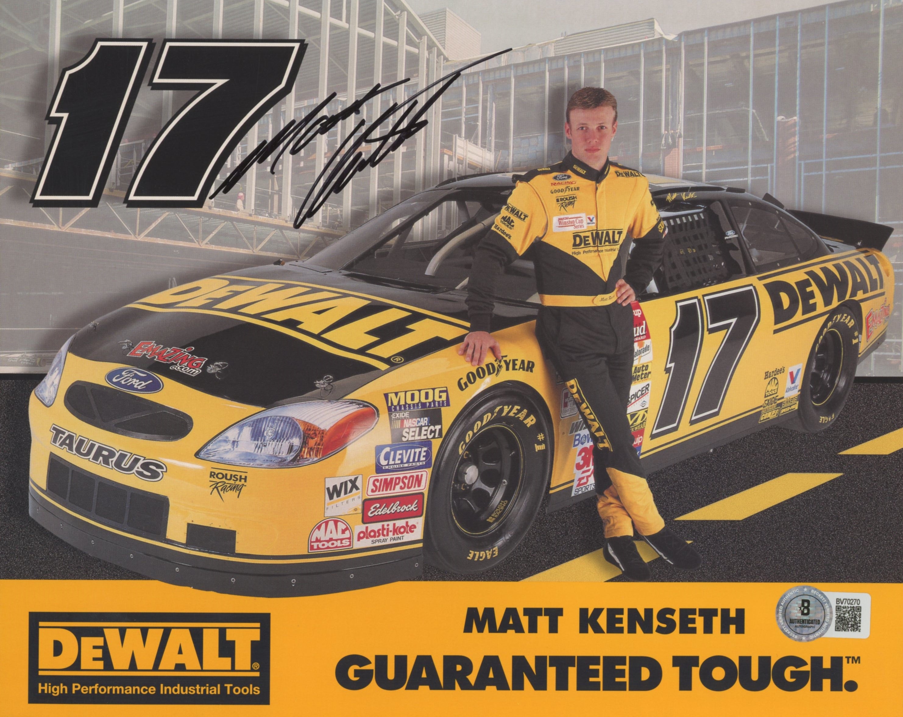 Matt Kenseth NASCAR  Authentic Signed 8x10 Promotional Photo BAS #BV70270