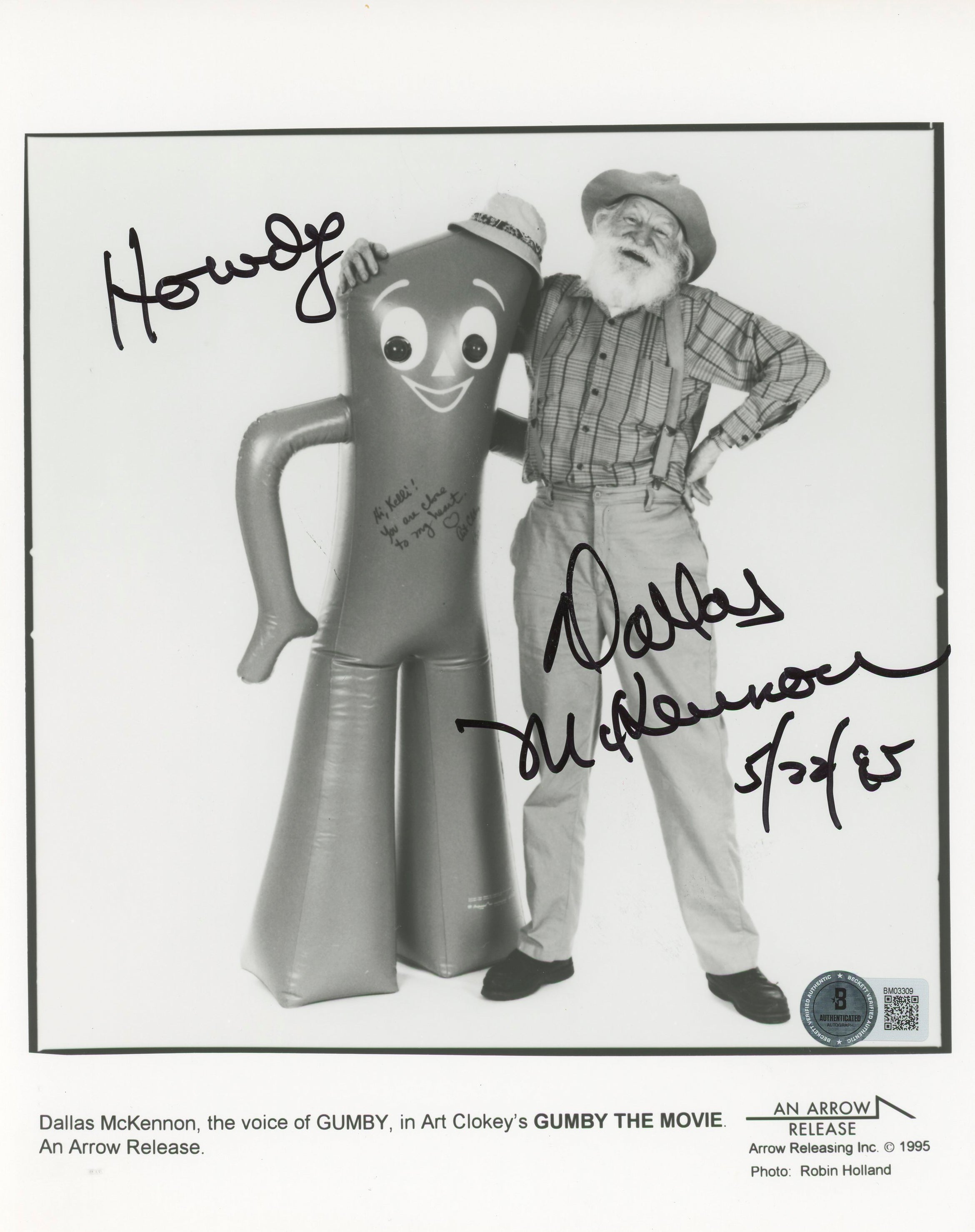 Dallas McKennon Gumby "Howdy" Signed 8x10 Photo Autographed BAS #BM03309