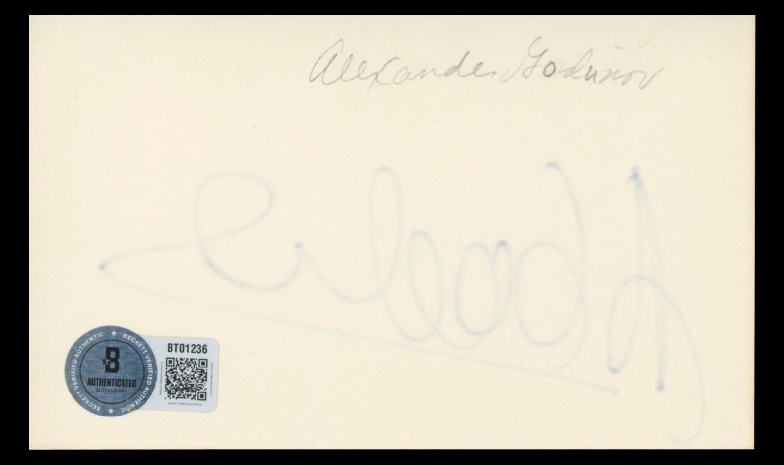 Alexander Godunov Die Hard Authentic Signed 3x5 Index Card BAS #BT01236