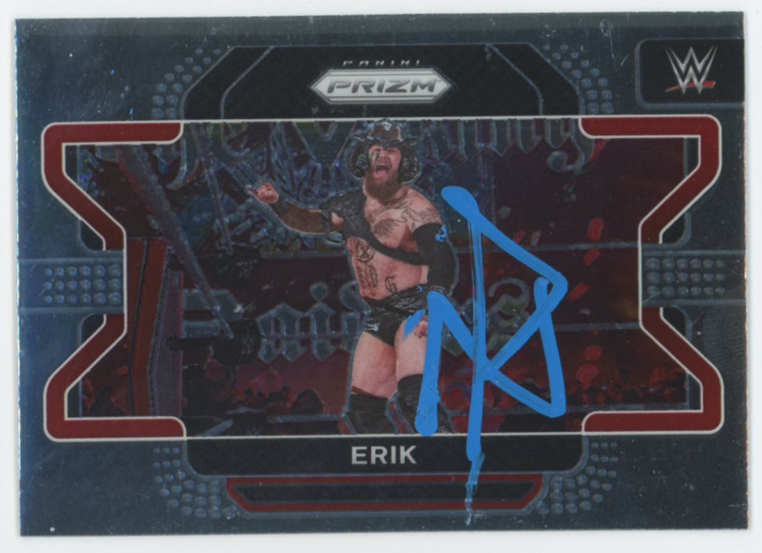 Erik WWE Authentic Signed 2022 Panini Prizm #91 Card BAS #BS86771