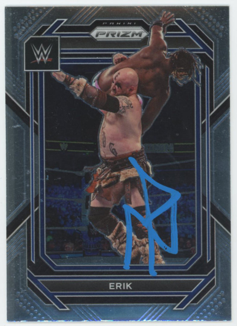 Erik WWE Authentic Signed 2023 Panini Prizm #125 Card BAS #BS86772