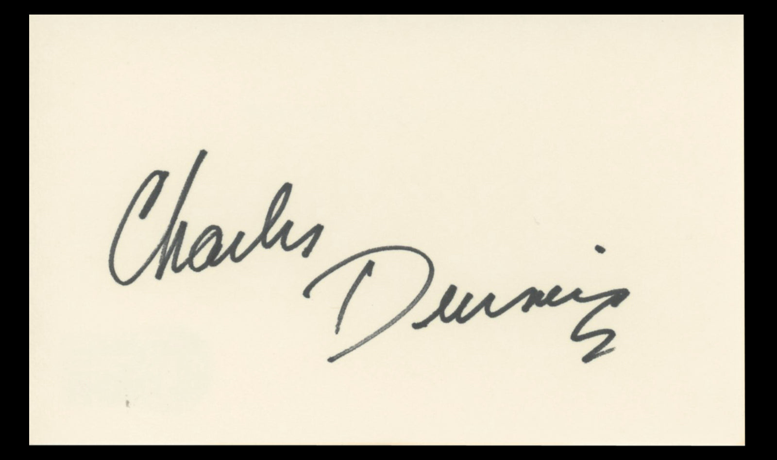 Charles Durning Dick Tracy Authentic Signed 3x5 Index Card BAS #BT01211
