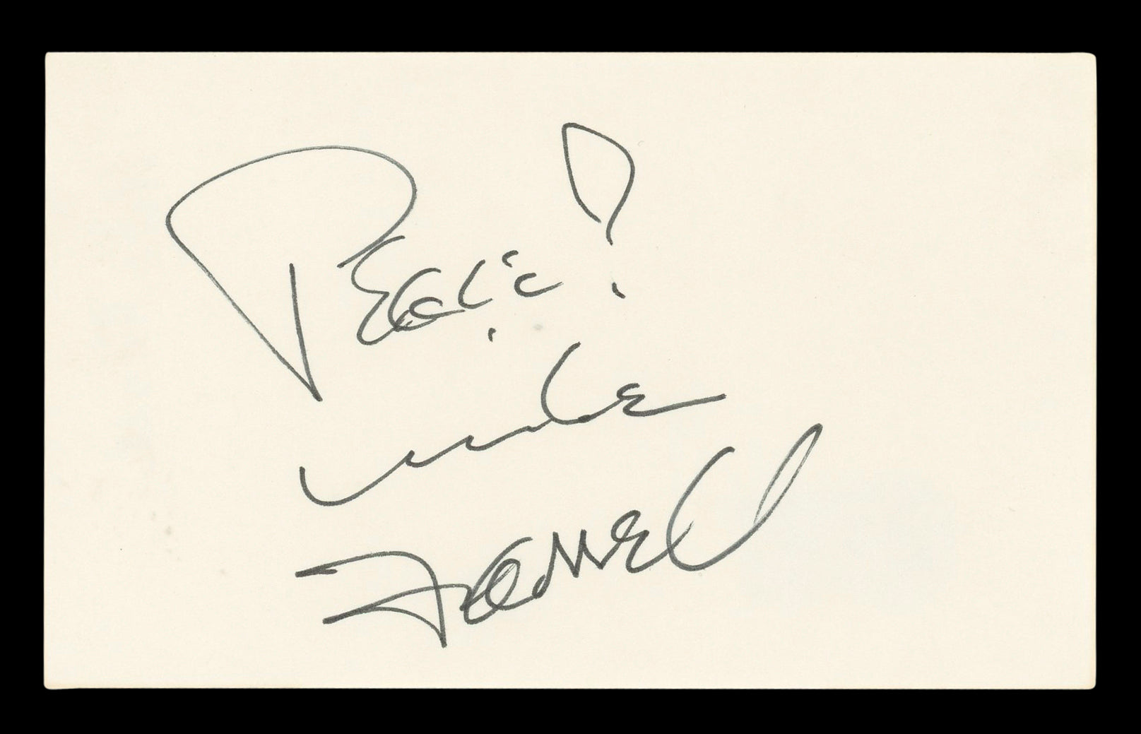 Mike Farrell M*A*S*H "Peace!" Authentic Signed 3x5 Index Card BAS #BL96775