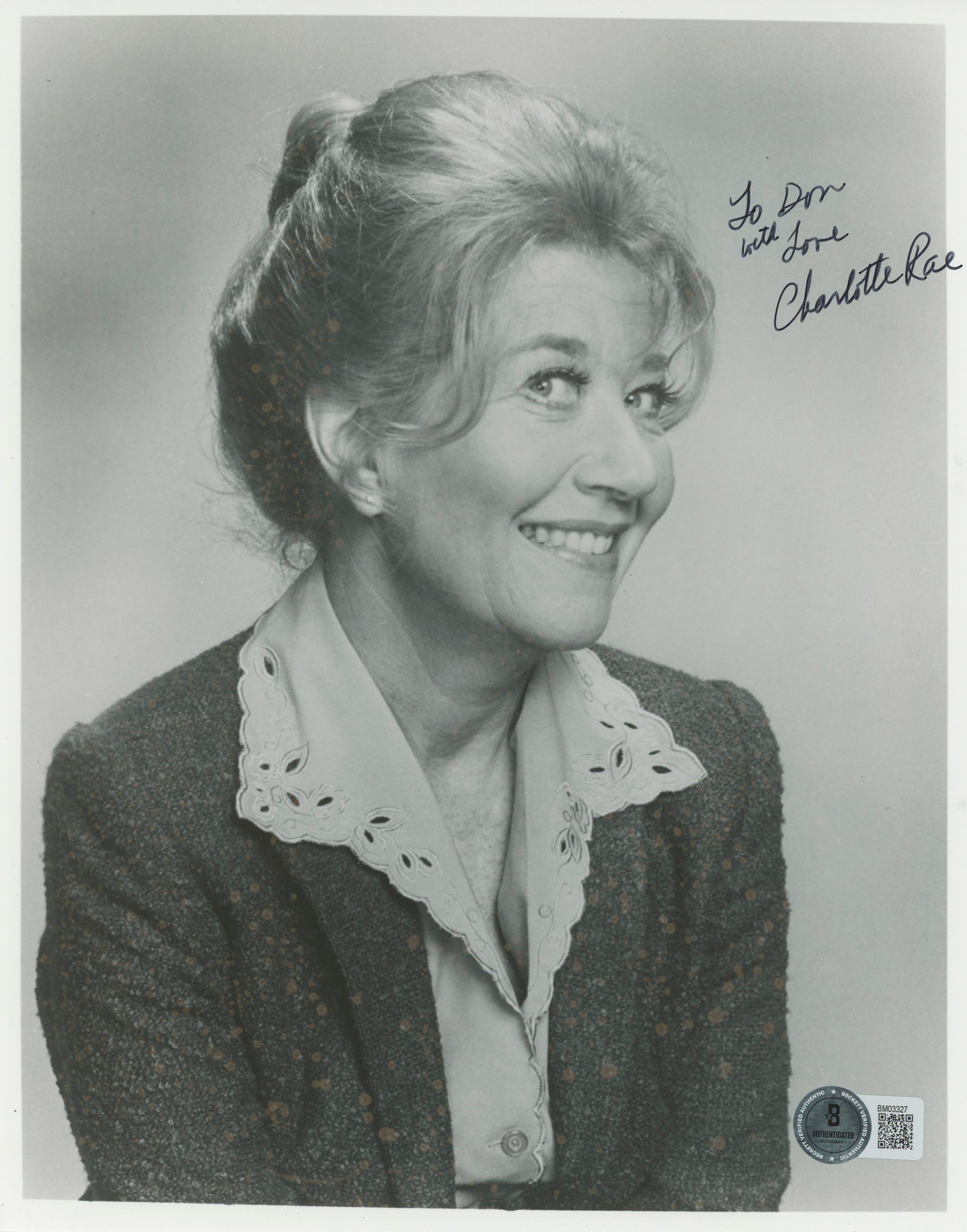 Charlotte Rae The Facts of Life "With Love" Signed 8x10 Photo BAS #BM03327