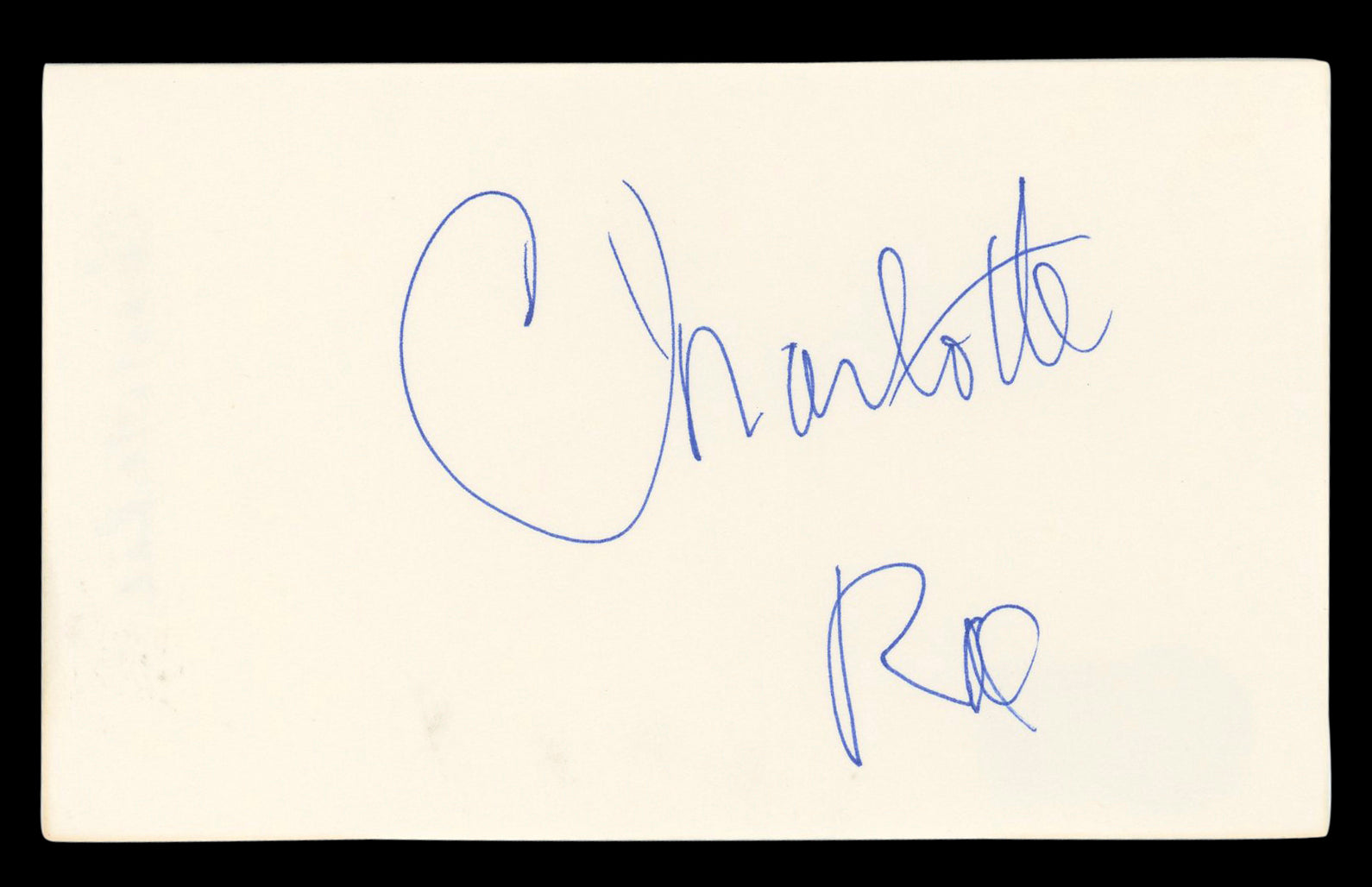 Charlotte Rae The Facts of Life Authentic Signed 3x5 Index Card BAS #BL98772