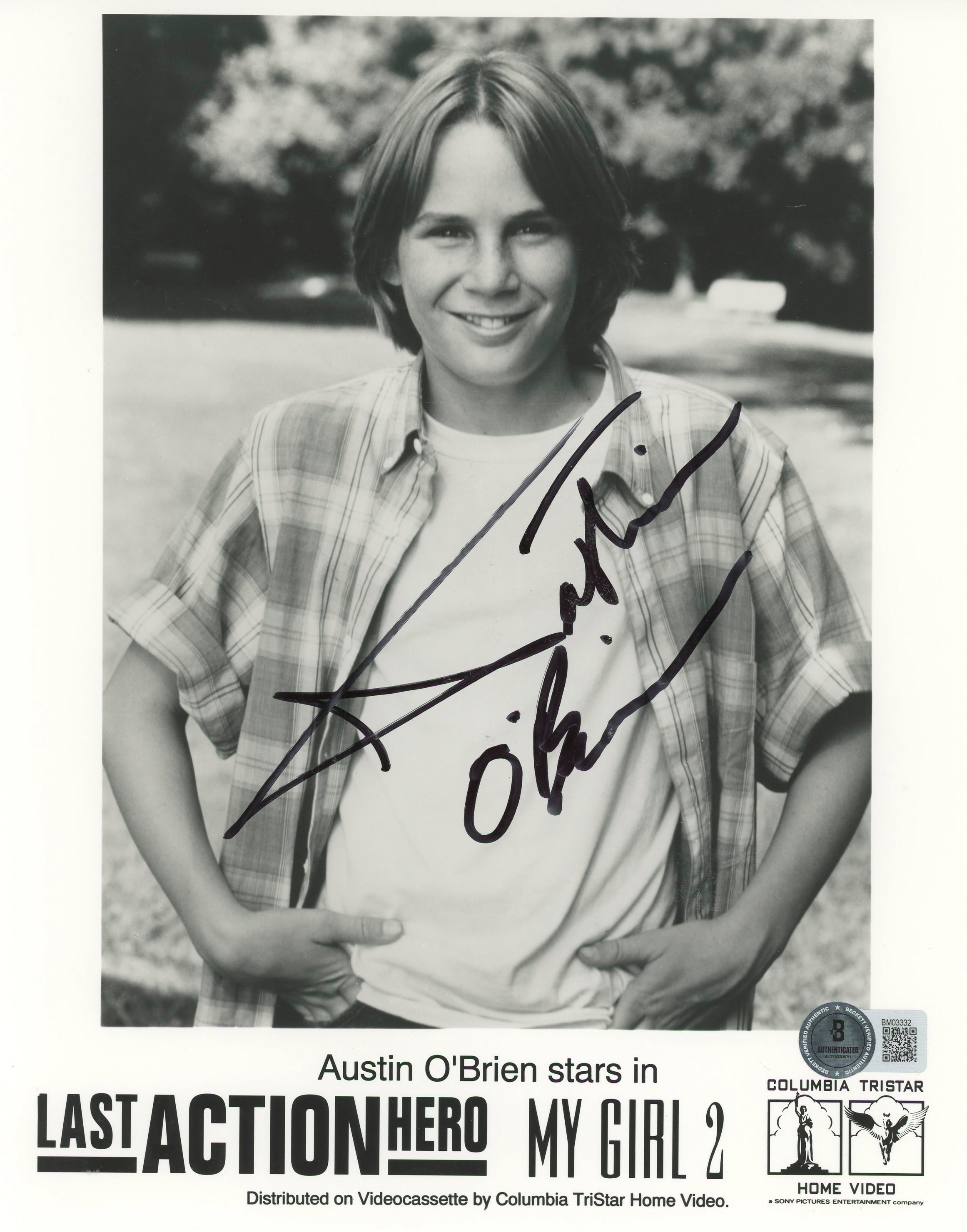 Austin O'Brien Last Action Hero Authentic Signed 8x10 Photo BAS #BM03332