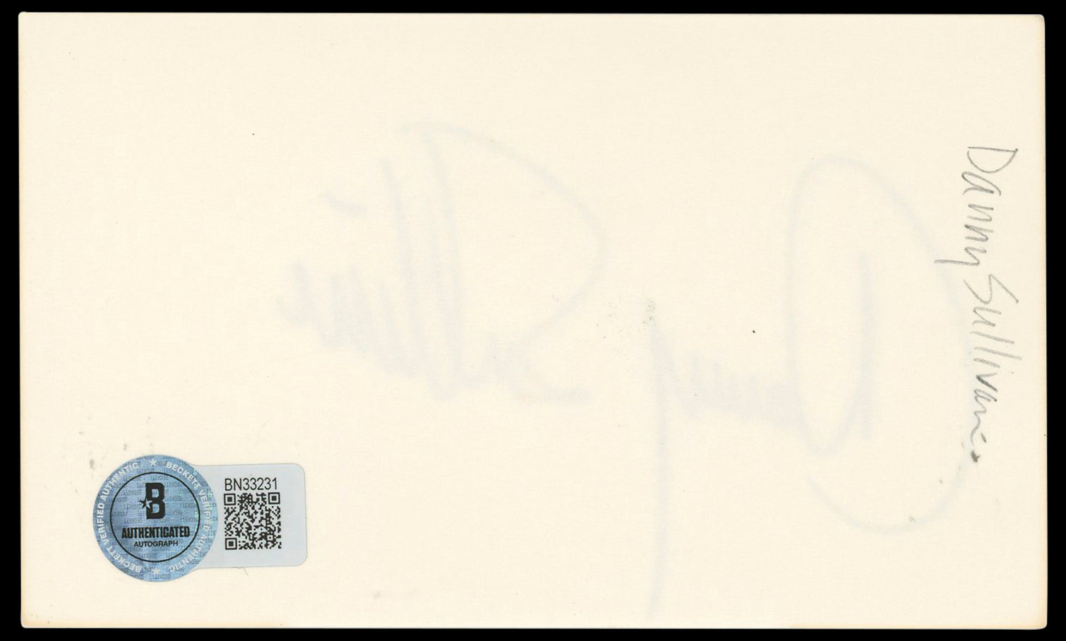 Danny Sullivan Authentic Signed 3x5 Index Card Autographed BAS #BN33231