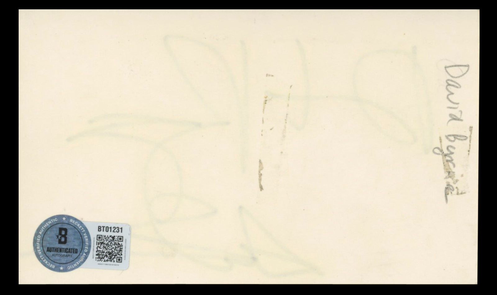 David Byrne Talking Heads Authentic Signed 3x5 Index Card BAS #BT01231