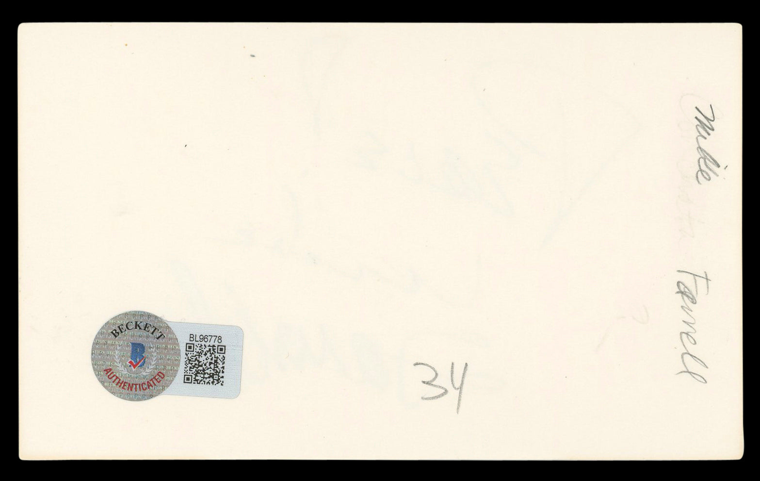 Mike Farrell M*A*S*H "Peace!" Authentic Signed 3x5 Index Card BAS #BL96778