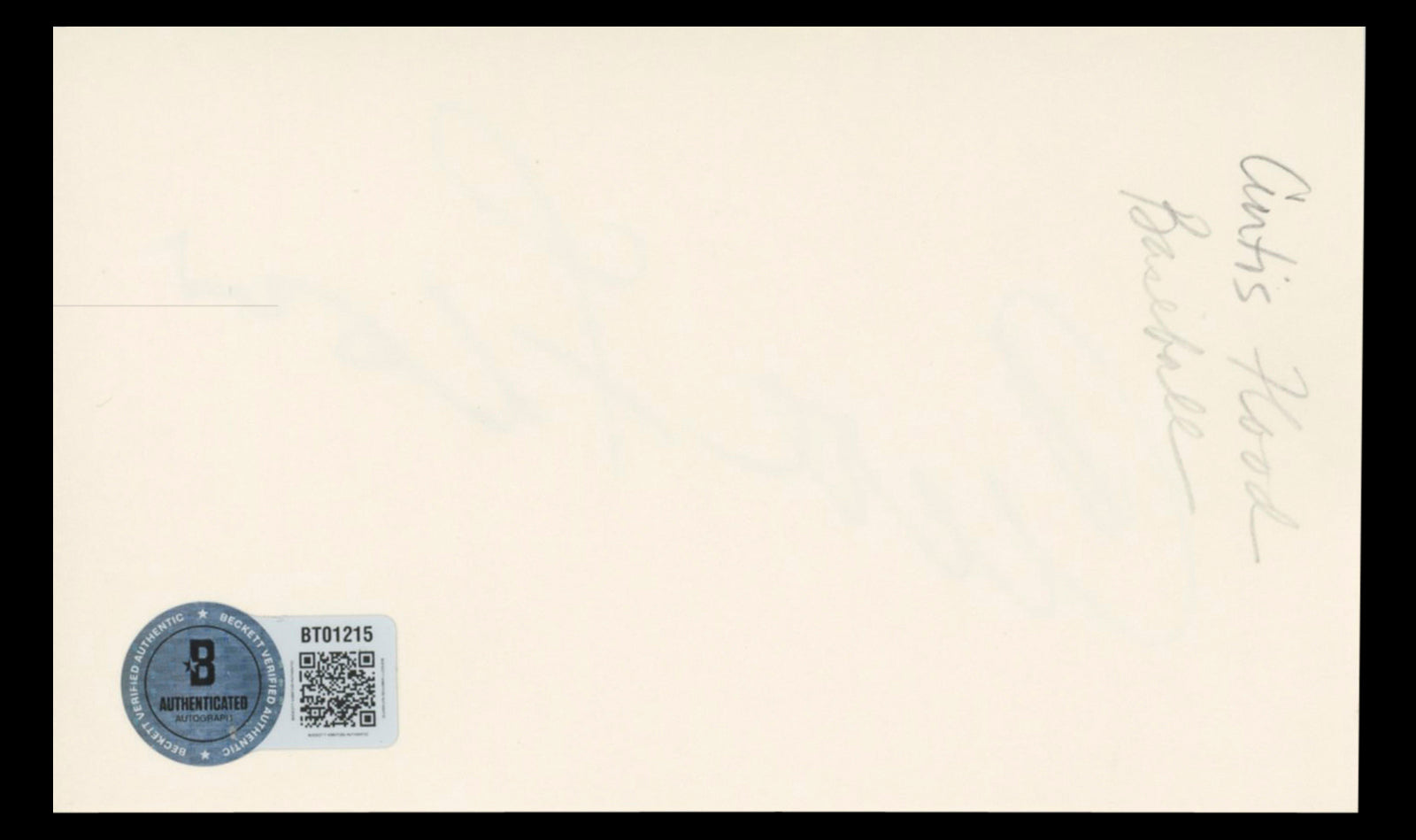 Cardinals Curt Flood Authentic Signed 3x5 Index Card Autographed BAS #BT01215