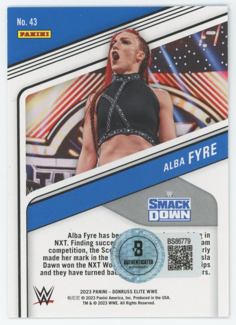 Alba Fyre WWE Authentic Signed 2023 Panini Donruss Elite #43 Card BAS #BS86779