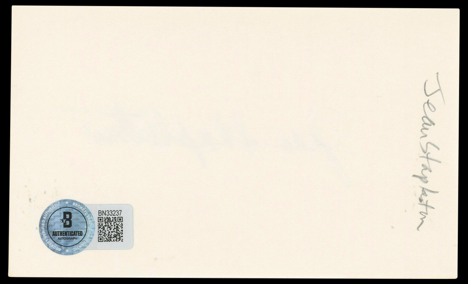 Jean Stapleton All In The Family Authentic Signed 3x5 Index Card BAS #BN33237