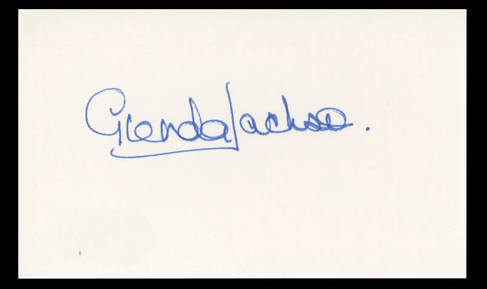 Glenda Jackson Elizabeth R Authentic Signed 3x5 Index Card BAS #BT02479