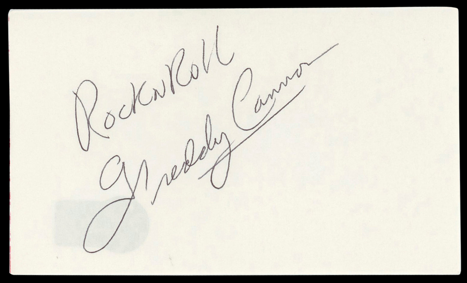 Freddy Cannon Musician "Rock N Roll" Signed 3x5 Index Card BAS #BM57155