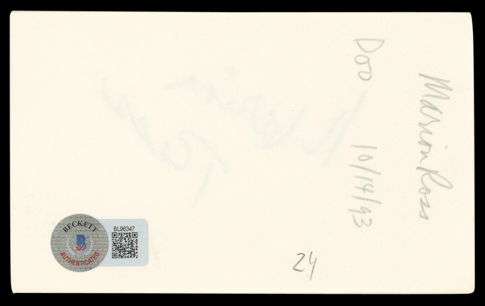 Marion Ross Happy Days Authentic Signed 3x5 Index Card Autographed BAS #BL96347