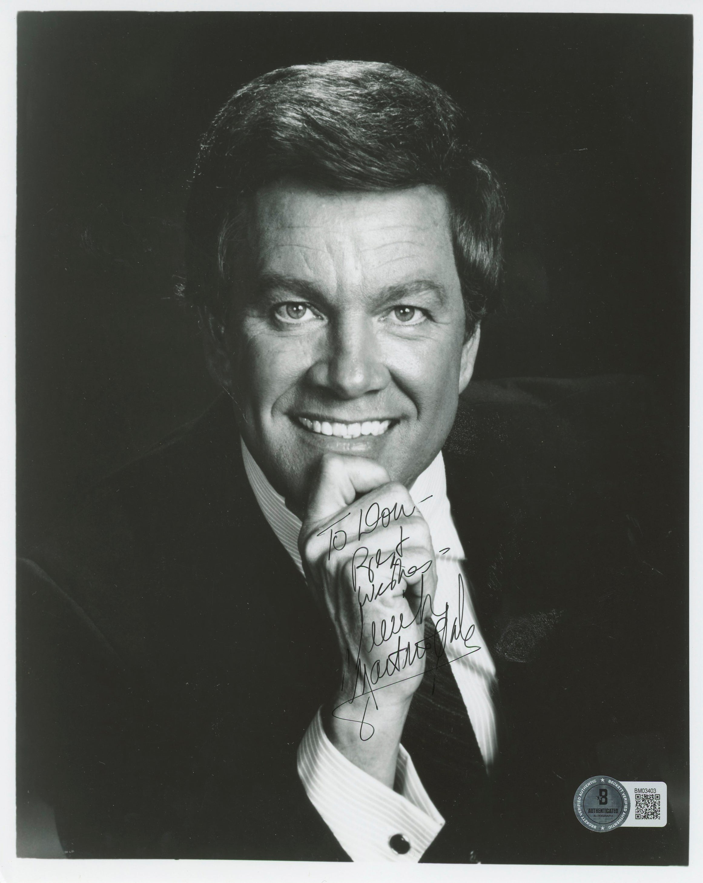Wink Martindale Tic-Tac-Dough "Best Wishes "Signed 8x10 Photo BAS #BM03403