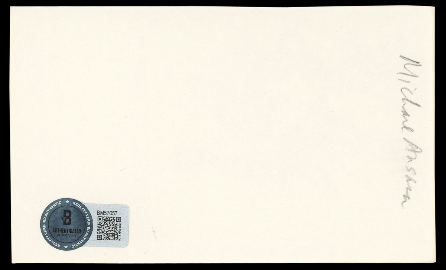 Michael Ansara Star Trek "To Don" Signed 3x5 Index Card Autographed BAS #BM57057