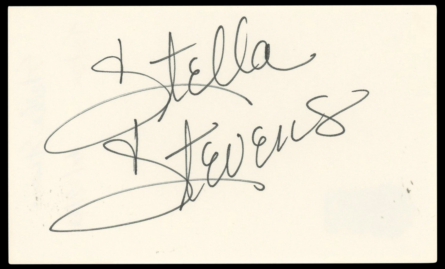 Stella Stevens Girls! Girls! Girls! Authentic Signed 3x5 Index Card BAS #BN33254