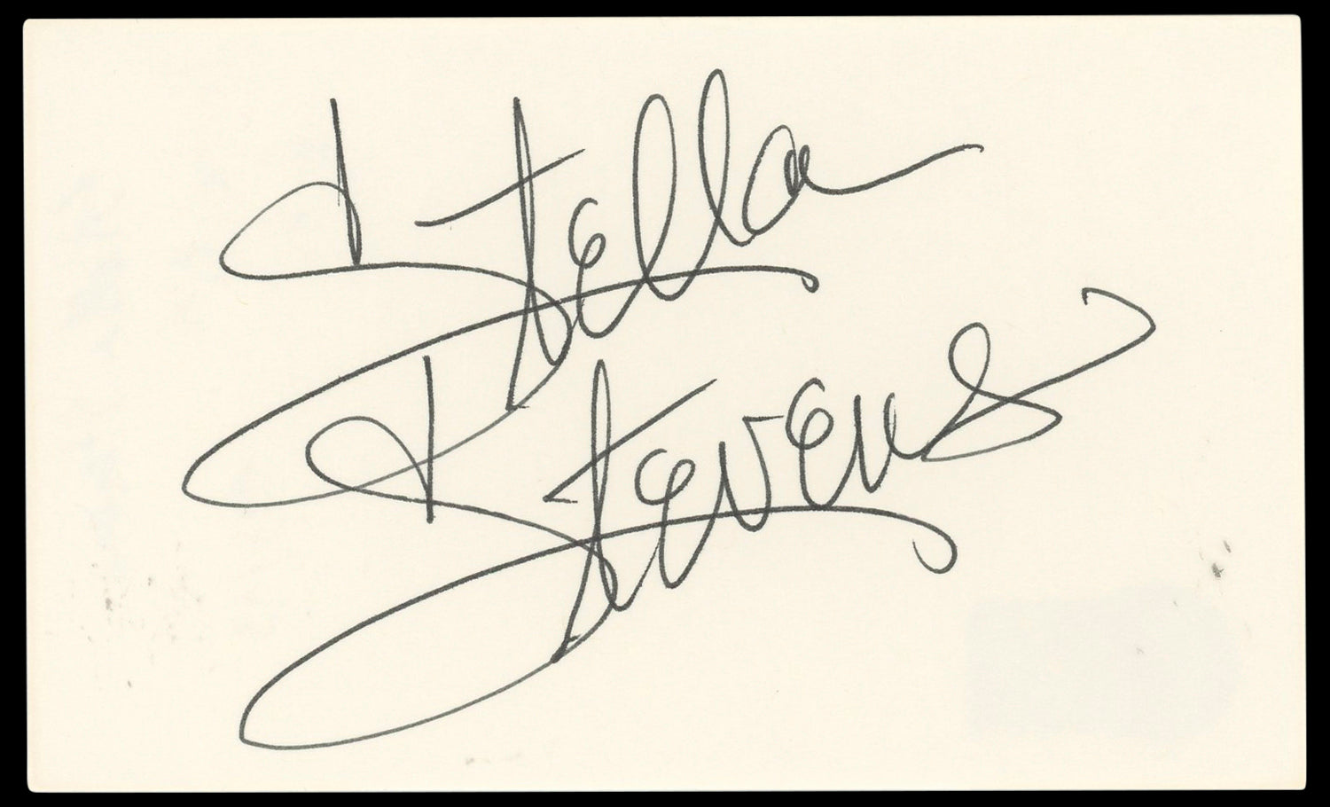 Stella Stevens Girls! Girls! Girls! Authentic Signed 3x5 Index Card BAS #BN33255