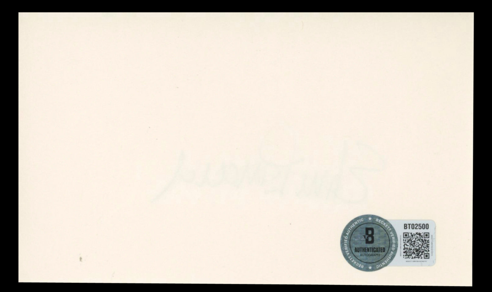 Elmore Leonard Authentic Signed 3x5 Index Card Autographed BAS #BT02500