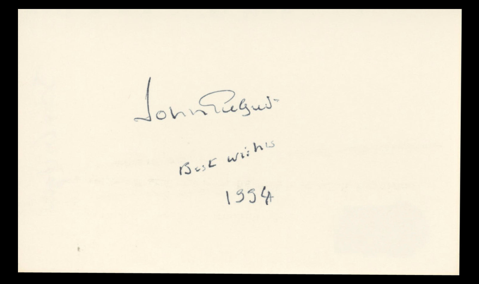 John Gielgud The Importance of Being Earnest Signed 3x5 Index Card BAS #BT01147