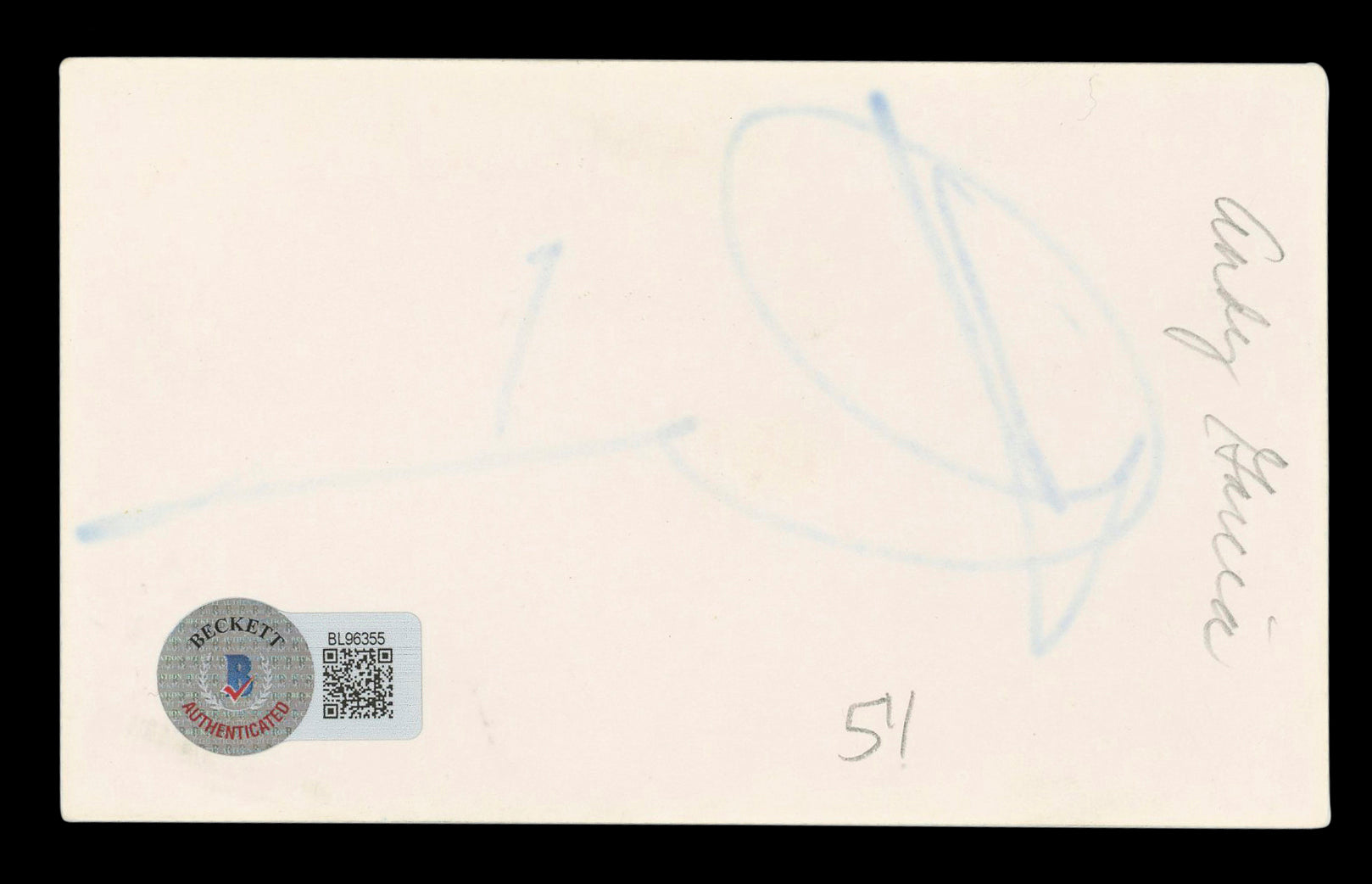Andy Garcia The Untouchables Authentic Signed 3x5 Index Card BAS #BL96355