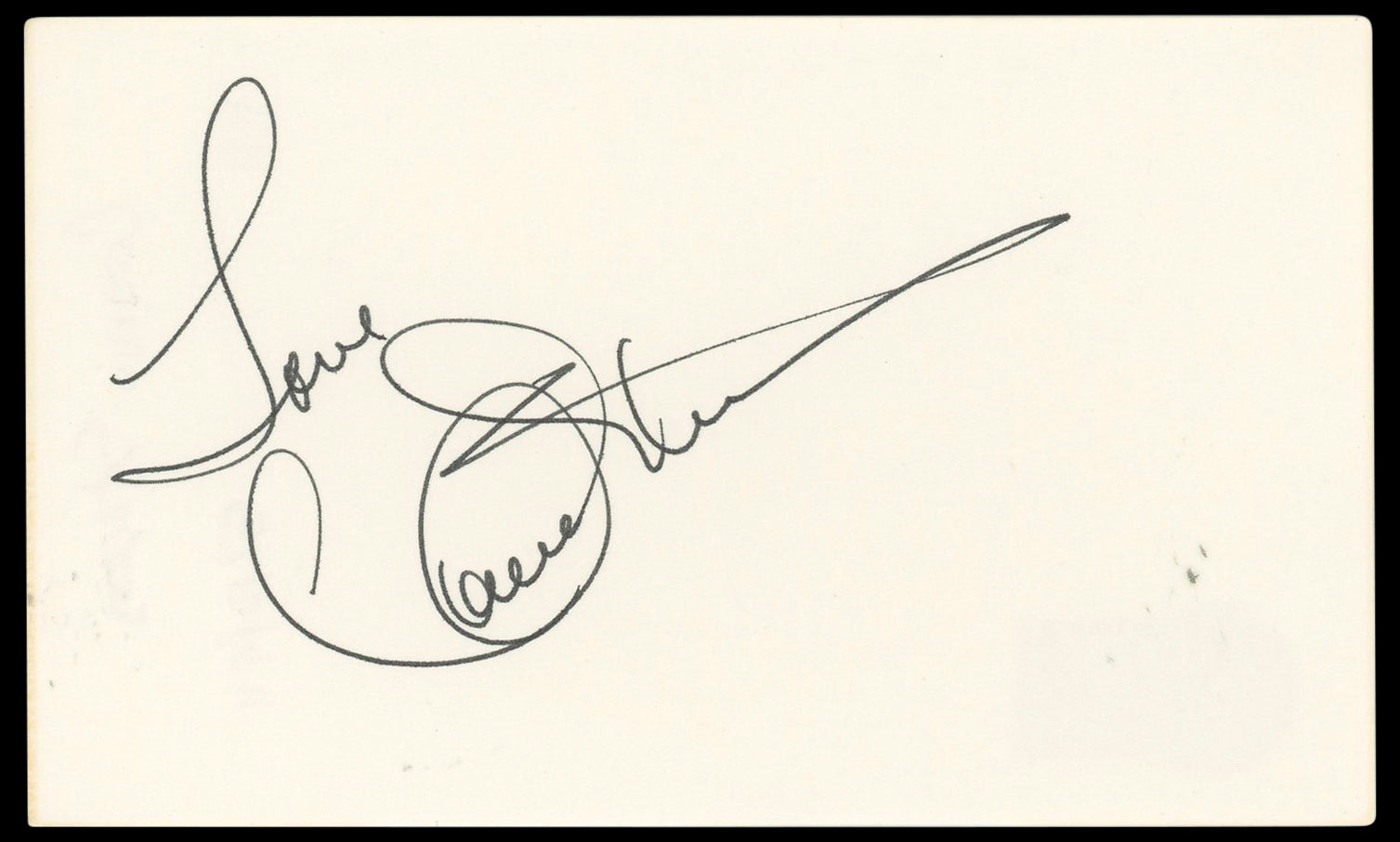 Connie Stevens Hawaiian Eye "Love" Authentic Signed 3x5 Index Card BAS #BN33258
