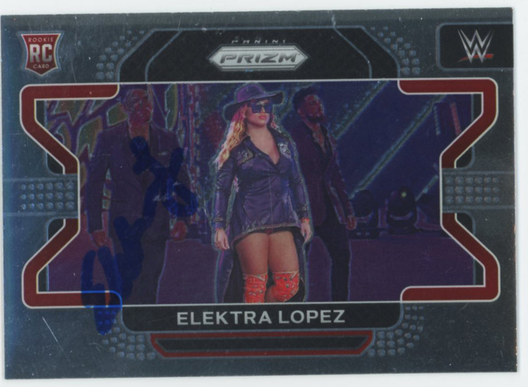 WWE Elektra Lopez Signed 2022 Panini Prizm #71 Rookie Card BAS #BS86745