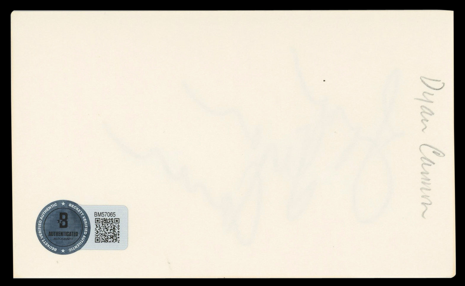 Dyan Cannon Heaven Can Wait Signed 3x5 Index Card Autographed BAS #BM57065