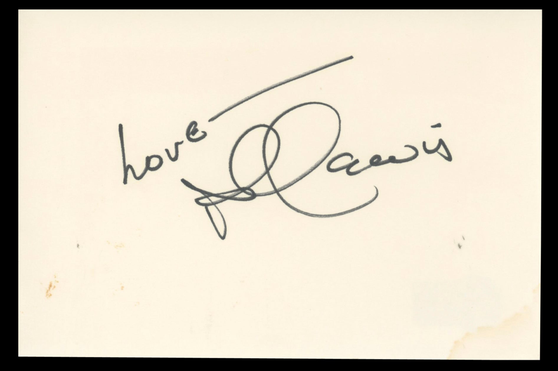 Al Lewis The Munsters Love Authentic Signed 4x6 Index Card BAS #BT02464