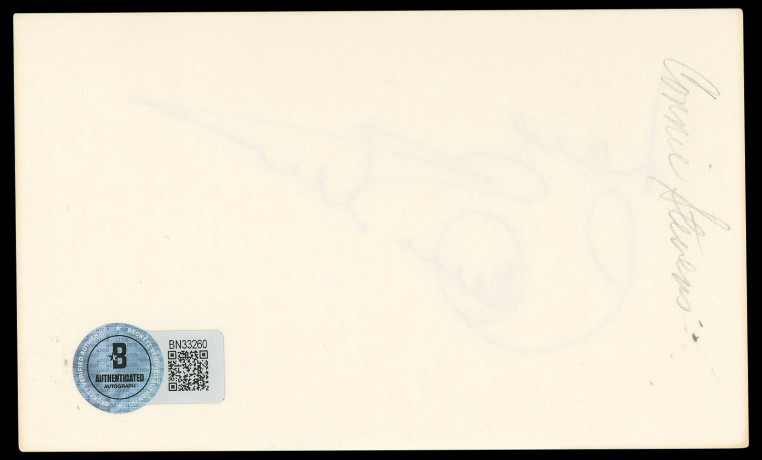 Connie Stevens Hawaiian Eye "Love" Authentic Signed 3x5 Index Card BAS #BN33260