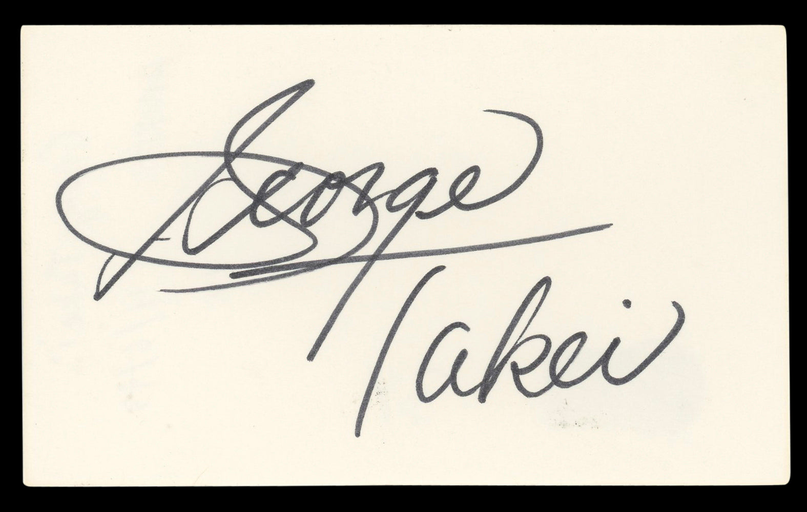 George Takei Star Trek: The Original Series Signed 3x5 Index Card BAS #BL96808