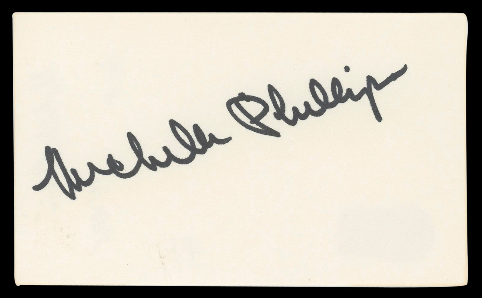 Michelle Phillips Valentino Authentic Signed 3x5 Index Card BAS #BL96363