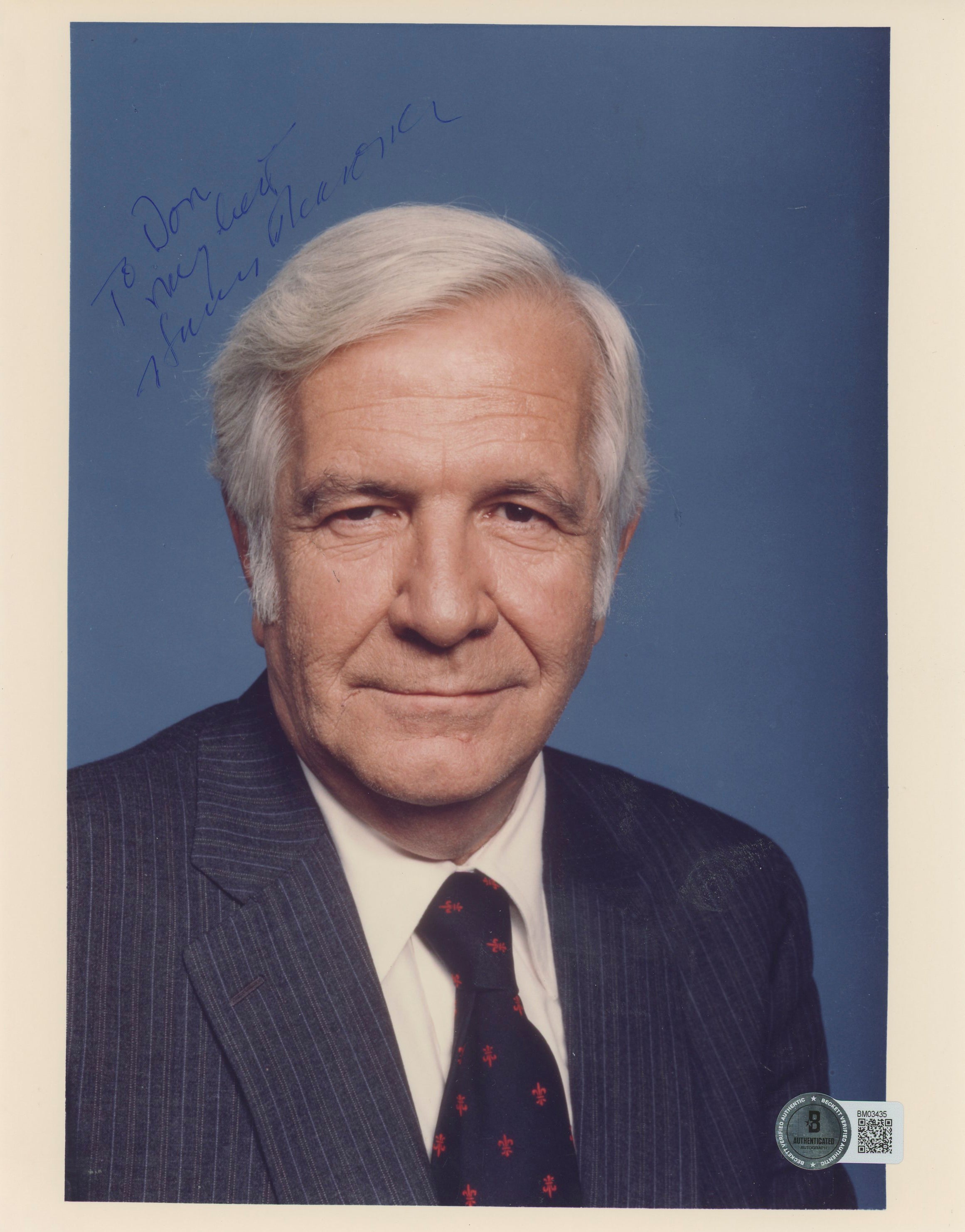 Harry Reasoner 60 Minutes "My Best" Authentic Signed 8x10 Photo BAS #BM03435